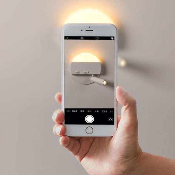 Modern Minimalist Round Square Acrylic Aluminum LED Reading Wall Sconce Lamp - Image 5