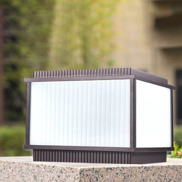 Modern Minimalist Solar Rectangle Aluminum Glass 1-Light Post Head Light  For Outdoor Patio - Image 13