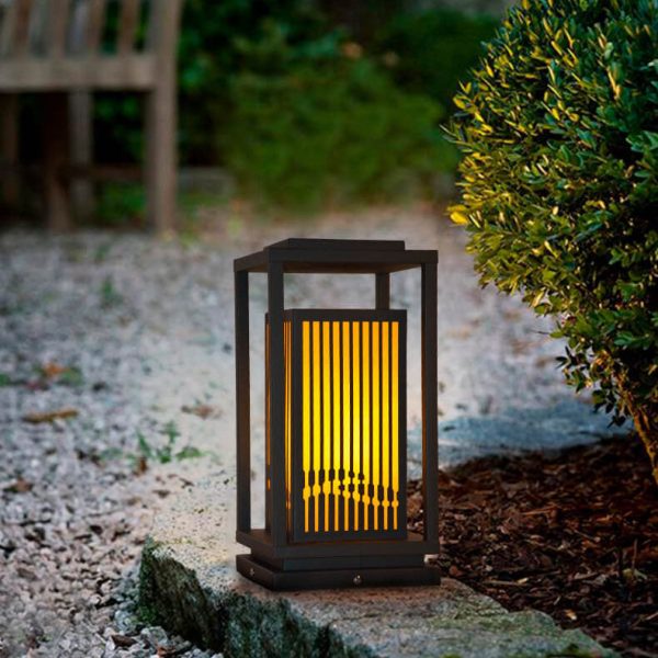 Modern Chinese Square Cage Outdoor Waterproof 1-Light Lawn Path Light - Image 6