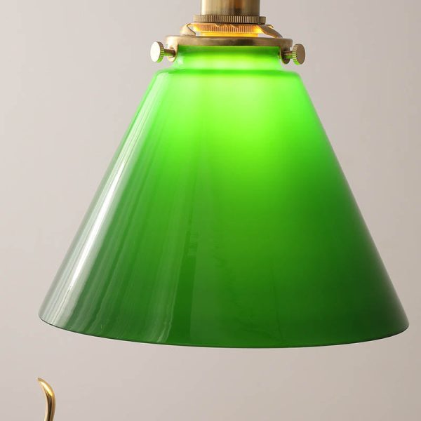 Contemporary Retro Green Cone Glass Copper 1-Light Pendant Light For Living Room - Image 6