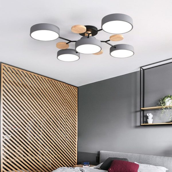 Contemporary Scandinavian Round Molecule Branch Design LED Semi-Flush Mount Ceiling Light For Living Room - Image 27