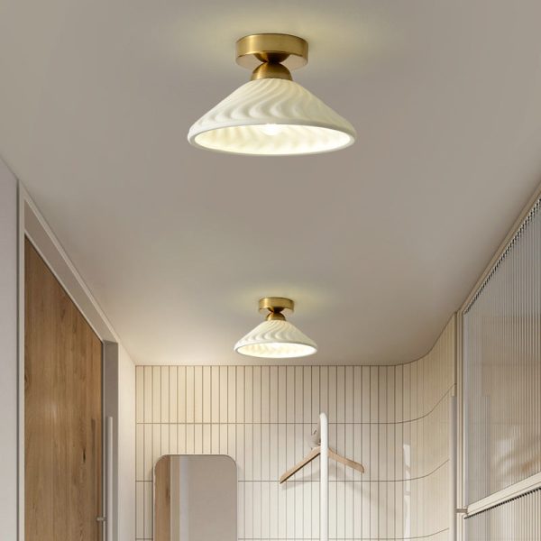 Modern Light Luxury Ceramic Disc 1-Light Semi-Flush Mount Lighting - Image 4
