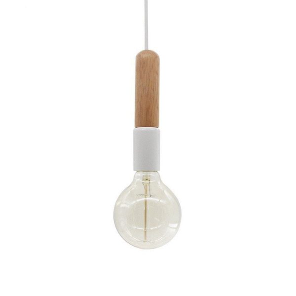 Nordic Minimalist Solid Wood Cylinder Top 1-Light Pendant Light - Image 5