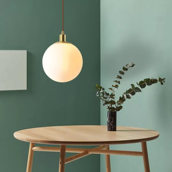 Nordic Minimalist White Orb 1-Light Pendant Light - Image 23
