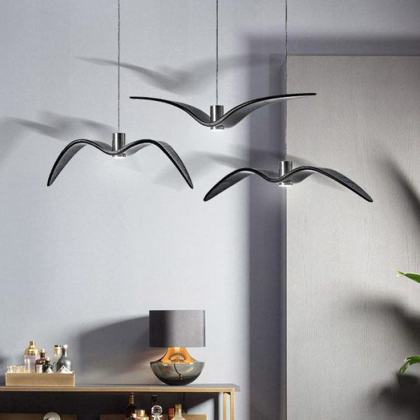 Nordic Creative Personality Wrought Iron Seagull LED Pendant Light - Image 4