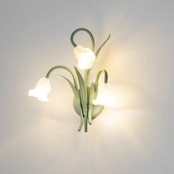 Contemporary Creative Floral Iron Glass 3/6 Wall Sconce Lamp For Bedroom - Image 13
