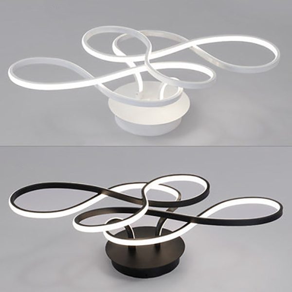 Modern Transitional Irregular Strip Aluminum Acrylic LED Semi-Flush Mount Ceiling Light For Living Room - Image 6