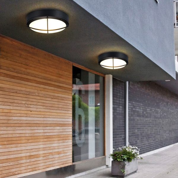 Creative Round Outdoor Waterproof Aluminum Acrylic LED Flush Mount Ceiling Light - Image 2