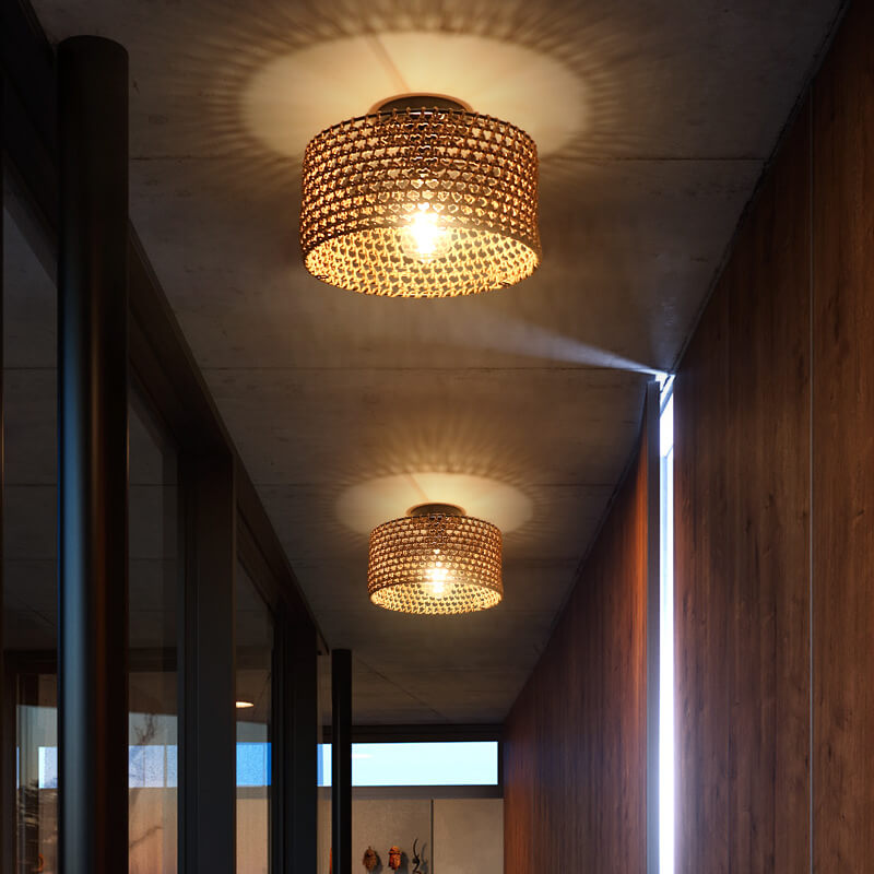 04-57f2e40a-ef96-4104-836d-361e797c9295.jpg Japanese Wabi-sabi Hemp Rope Weaving Cylinder 1-Light Semi-Flush Mount Ceiling Light - Image 1