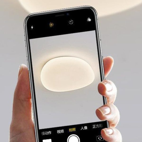 Modern Minimalist Pebble Shape Acrylic Hardware LED Flush Mount Ceiling Light For Bedroom - Image 9
