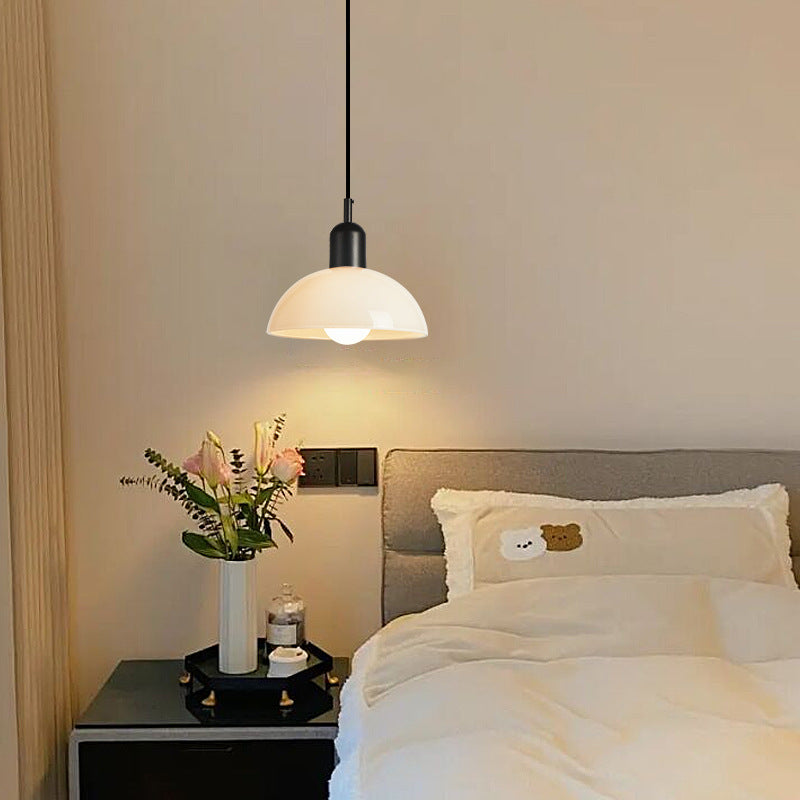 04-5dfcc2f1-b453-4a3b-9d61-37593e05eaf6.jpg Modern Minimalist Glass Hemisphere 1-Light Pendant Light - Image 1