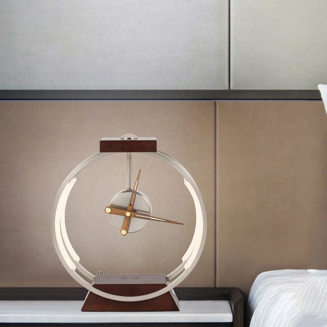 04-61842715-2ad8-4eb5-8ffc-a2193915259a.jpg Modern Luxury Clock Design Wireless Charging LED Touch Table Lamp - Image 1