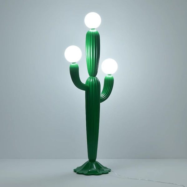 Contemporary Creative Cactus Resin Glass 3-Light Standing Floor Lamp For Living Room - Image 2