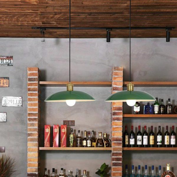 Industrial Vintage Green Iron Dome Cone 1-Light Pendant Light - Image 31