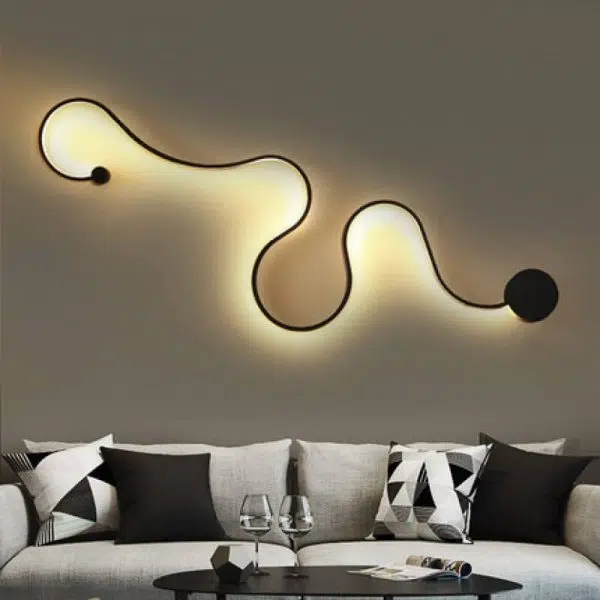 Modern Long Aluminum Snake Shaped 1-Light Curved LED Wall Sconce Lamp - Image 32