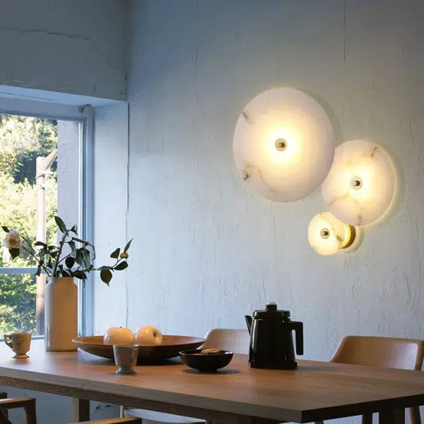 Modern Luxury Round Marble Iron LED Wall Sconce Lamp - Image 11