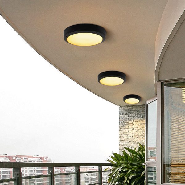 Outdoor Simple Round Octagon Aluminum Waterproof LED Flush Mount Ceiling Light - Image 5