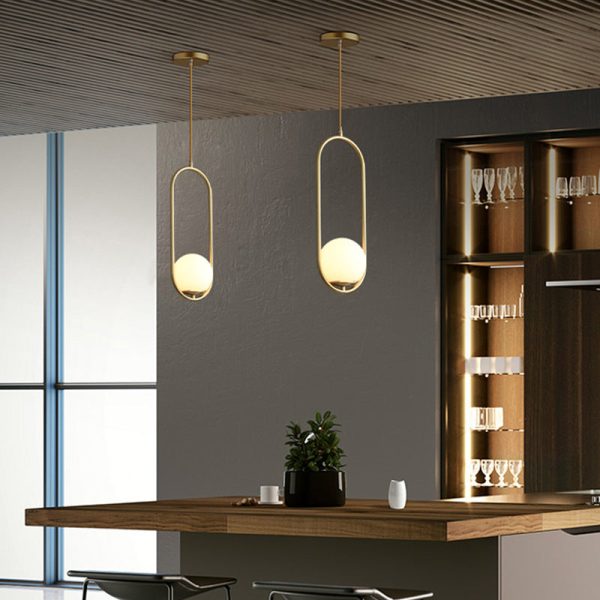 Modern Light Luxury Minimalist Oval Glass Orb 1/2-Light Pendant Light - Image 2