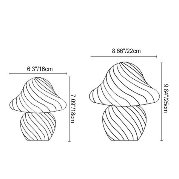 Modern Decorative Mushroom Striped Glass 1-Light Table Lamp - Image 4