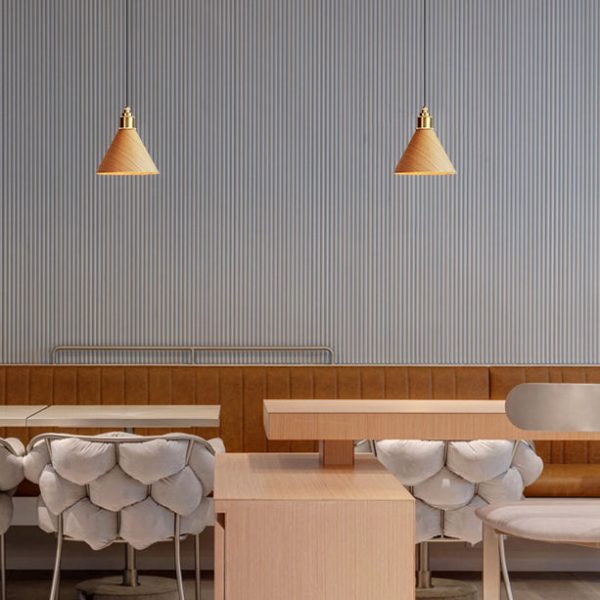 Nordic Minimalist Solid Wood Cone Copper 1-Light Pendant Light - Image 10