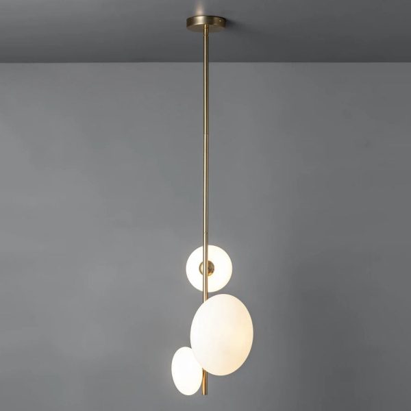 Modern Minimalist Brass Glass Ball 3-Light Chandelier - Image 3