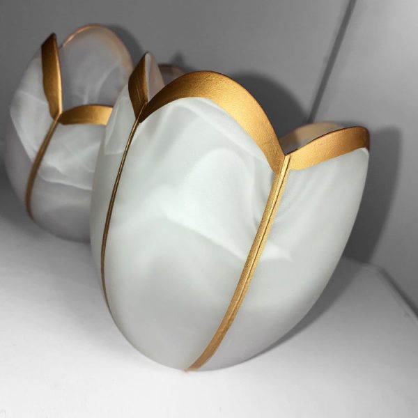 Traditional French Flower Shaped Iron Glass 4/6/8/10/12 Light Semi-Flush Mount Ceiling Light For Bedroom - Image 9