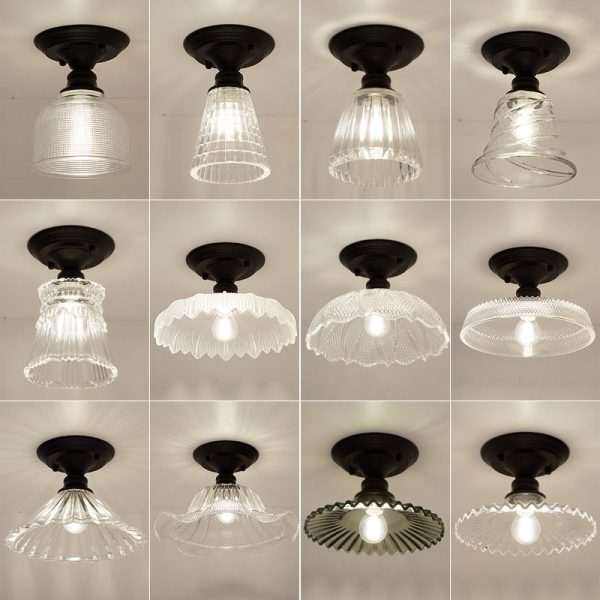 Nordic Vintage Glass Floral Round Geometry 1-Light Semi-Flush Mount Ceiling Light - Image 16