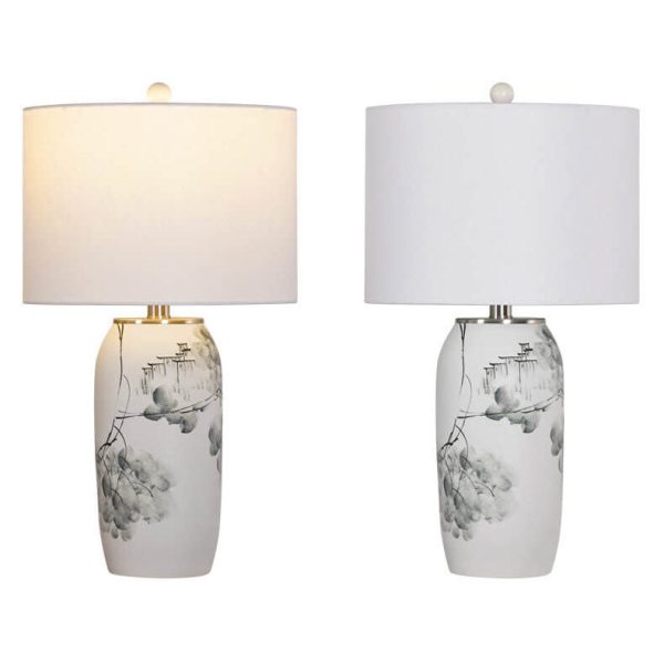 Modern Chinese Ink Painting Ceramic Fabric 1-Light Table Lamp - Image 6