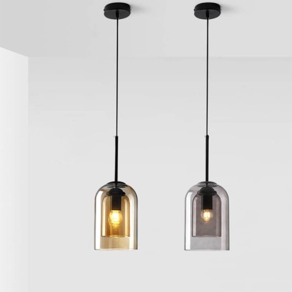 Modern Minimalist Glass Cylinder Cup Design 1-Light Pendant Light - Image 6