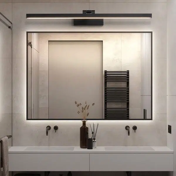 Modern Minimalist Long Iron Aluminum PC LED Vanity Light Wall Sconce Lamp For Bathroom - Image 2