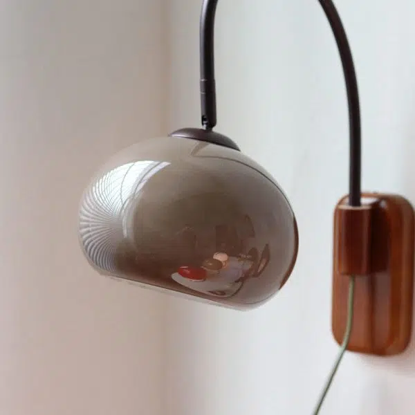 European Minimal Glass Solid Wood 1-Light Wall Sconce Lamp - Image 11