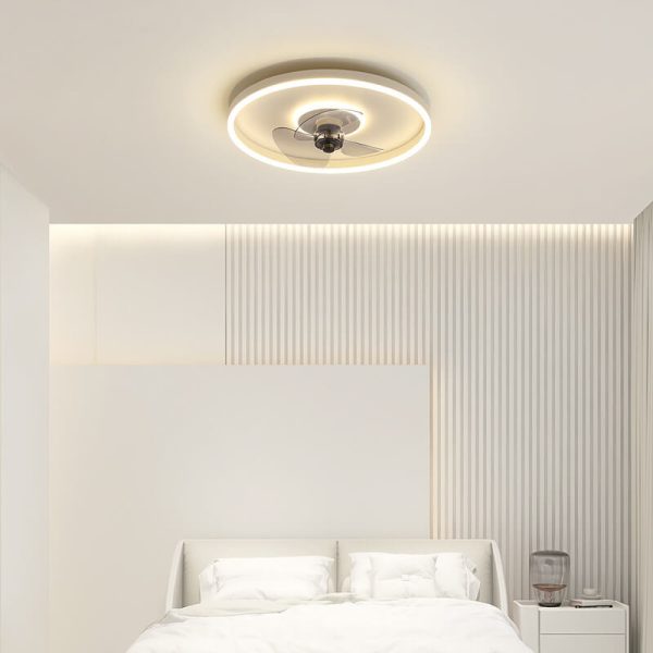 Nordic Minimalist Round Invisible LED Flush Mount Ceiling Fan Light - Image 20