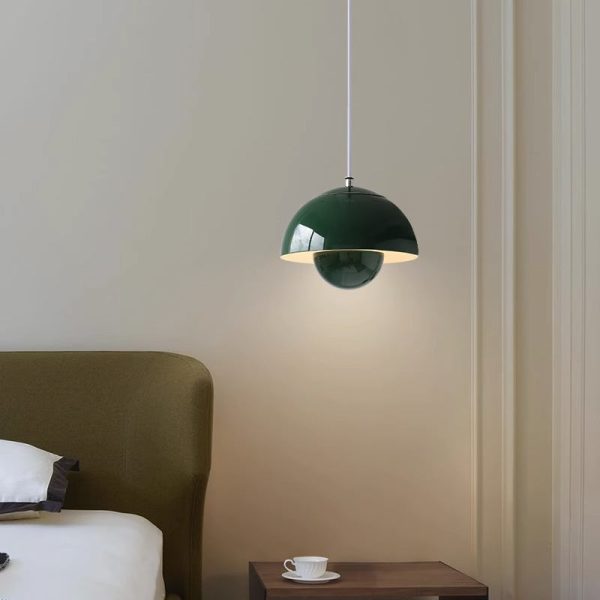 Contemporary Nordic Iron Aluminum Flower Bud Shade LED Pendant Light For Living Room - Image 2