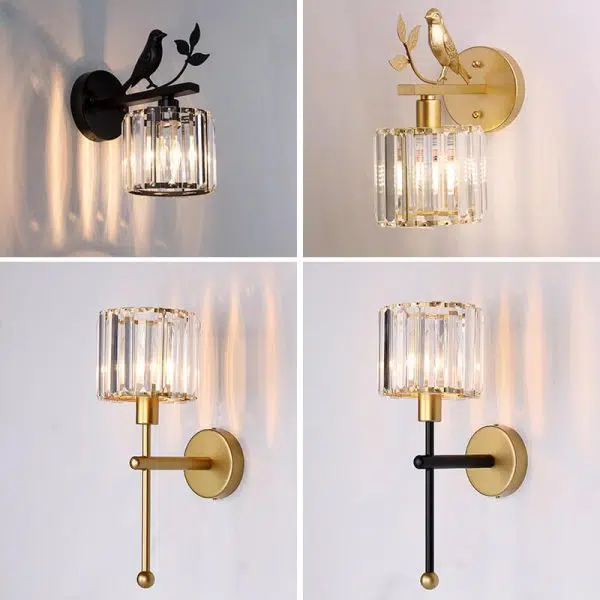 Vintage Light Luxury Crystal Bird 1-Light Wall Sconce Lamp - Image 20