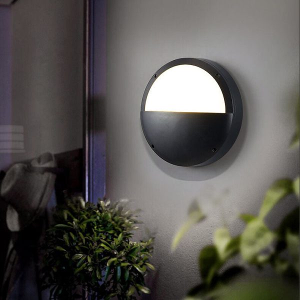 Creative Round Outdoor Waterproof Aluminum Acrylic LED Flush Mount Ceiling Light - Image 4