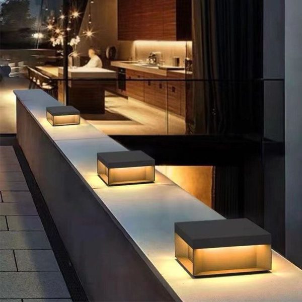 Modern Simple Glass Cuboid Decoration LED Outdoor Light - Image 3