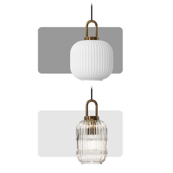 Contemporary Nordic Round Oval Pumpkin Stainless Steel Striped Glass 1-Light Pendant Light For Living Room - Image 11