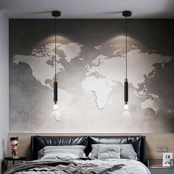 Modern Minimalist Cylinder Aluminum Acrylic LED Pendant Light For Bedroom - Image 7