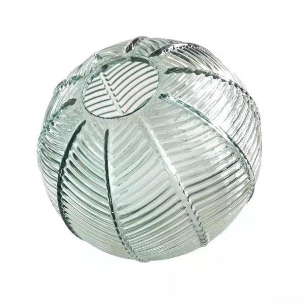 Contemporary Simplicity Green Leaf Patterned Glass Ball Shade 1-Light Pendant Light For Living Room - Image 7