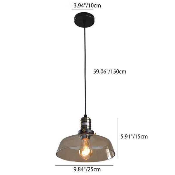 Industrial Simple Personalized Transparent Glass Bowl 1-Light Pendant Light - Image 4