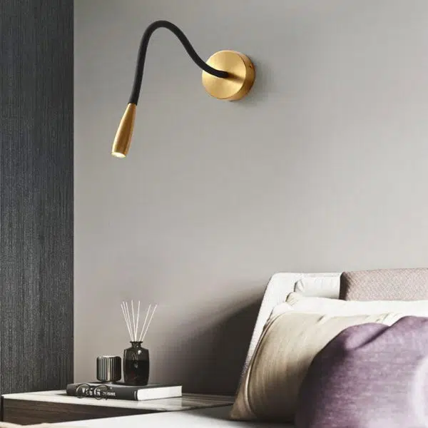 Simple Hose Spotlight Brass LED Reading Wall Sconce Lamp - Image 2