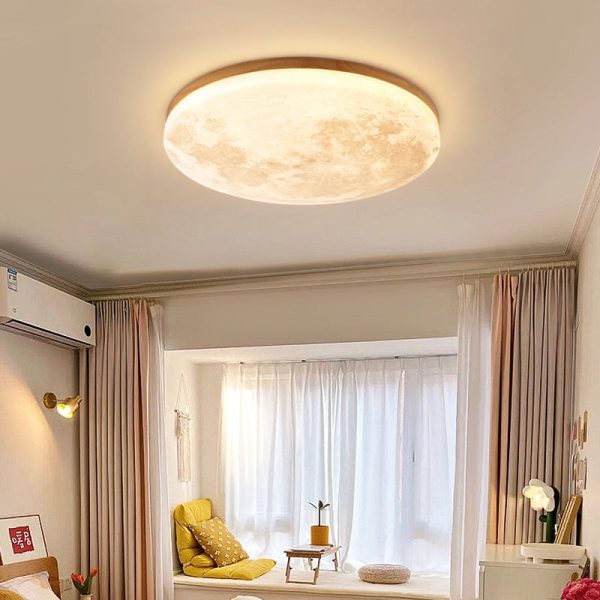 Nordic Minimalist Moon Round Acrylic LED Flush Mount Ceiling Light - Image 3