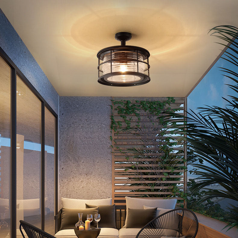 04-fe778ef3-09c7-4d58-a2a3-704459cb1d15.jpg Industrial Vintage Glass Drum 1-Light Outdoor Semi-Flush Mount Ceiling Light - Image 1