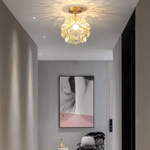 New Japanese-Style Manual Petal Aisle Semi-Flush Mount Light - Image 7
