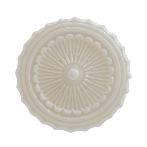 French Vintage White Jade Glass Stripes Round Drum LED Semi-Flush Mount Ceiling Light - Image 17
