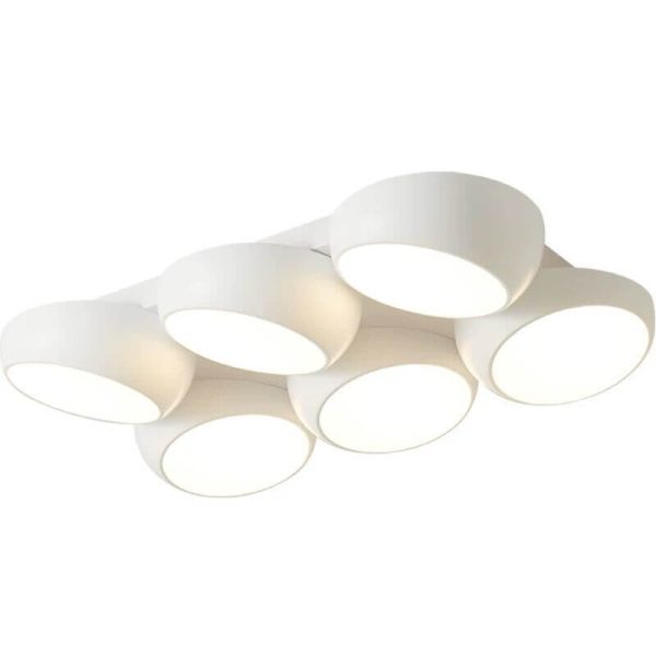 Scandinavian Modern Minimalist Iron Plastic Round LED Semi-Flush Mount Ceiling Light - Image 11