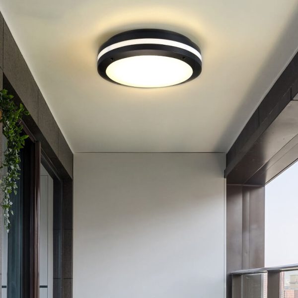 Creative Round Outdoor Waterproof Aluminum Acrylic LED Flush Mount Ceiling Light - Image 26