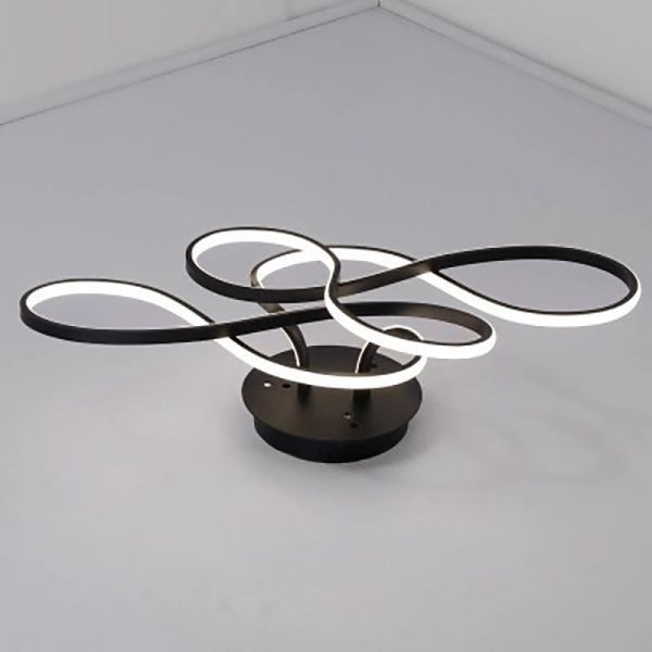 Modern Transitional Irregular Strip Aluminum Acrylic LED Semi-Flush Mount Ceiling Light For Living Room - Image 7