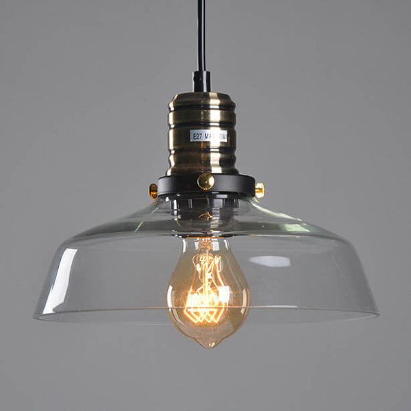 Industrial Simple Personalized Transparent Glass Bowl 1-Light Pendant Light - Image 11