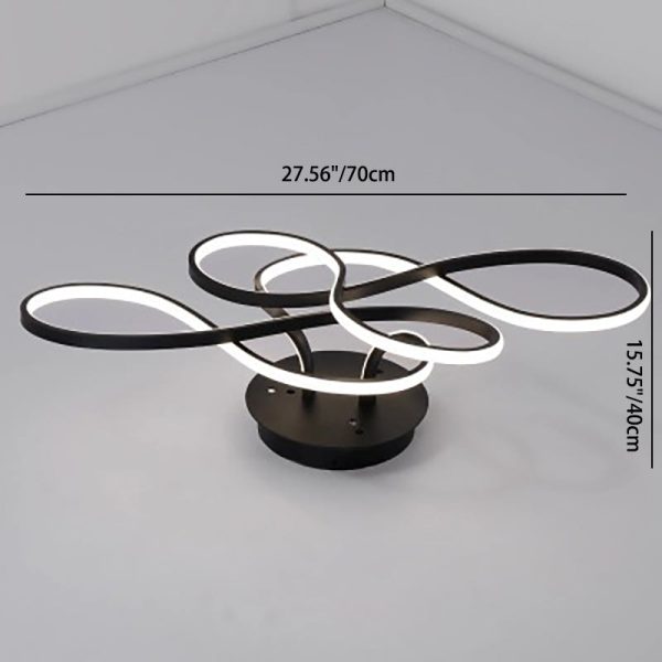 Modern Transitional Irregular Strip Aluminum Acrylic LED Semi-Flush Mount Ceiling Light For Living Room - Image 5